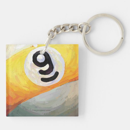 Im Beauful Im Good 9 Ball Sleutelhanger (Achterkant)