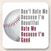 Im Beauful Im Good Baseball Bier Onderzetter (Voorkant)