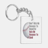 Im Beauful Im Good Baseball Sleutelhanger (Voorkant Links)