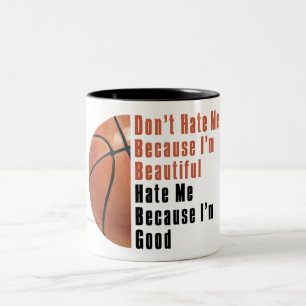 Im Beauful Im Good Basketball Tweekleurige Koffiemok