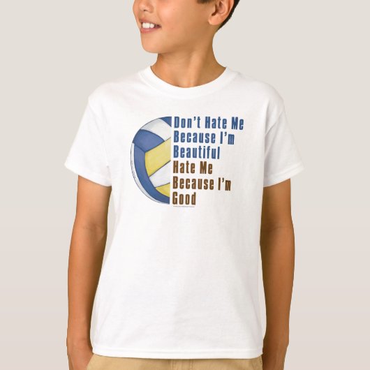 Im Beauful Im Good Volleyball Kinderen Basic Hanes T-shirt (Voorkant)
