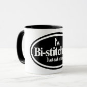 "I'm Bistitchual - I Knit and Crochet" mug (Devant gauche)