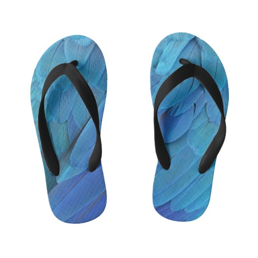 I'm blue - Macaw feathers Kinder Teenslippers (Voetbed)