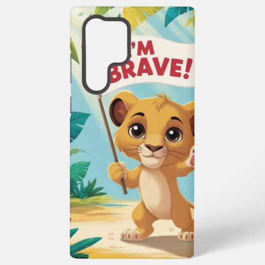 "I'm Brave!" with a Cute Puppy Samsung Galaxy Hoesje (Achterkant)