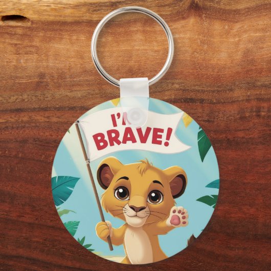 "I'm Brave!" with a Cute Puppy Sleutelhanger (Achterkant)