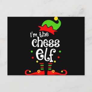 im chess elf xmas familie vriend kerstcadeau aankondigingskaart