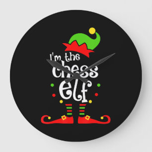 im chess elf xmas familie vriend kerstcadeau grote klok