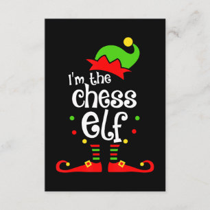 im chess elf xmas familie vriend kerstcadeau informatiekaartje