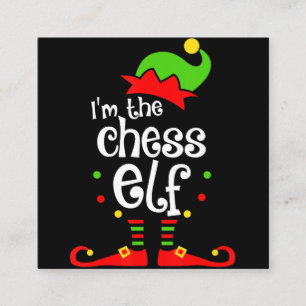 im chess elf xmas familie vriend kerstcadeau vierkante visitekaartje