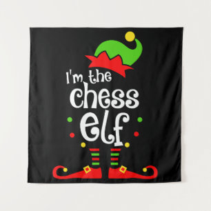 im chess elf xmas familie vriend kerstcadeau wandkleed