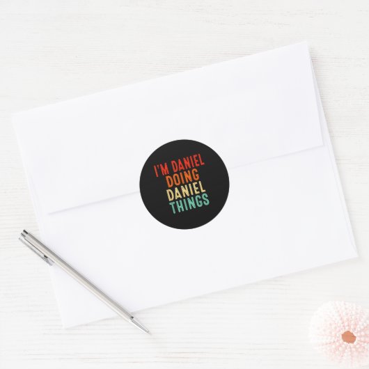I'm Daniel Doing Daniel Things Funny Christmas Ide Ronde Sticker (Envelop)
