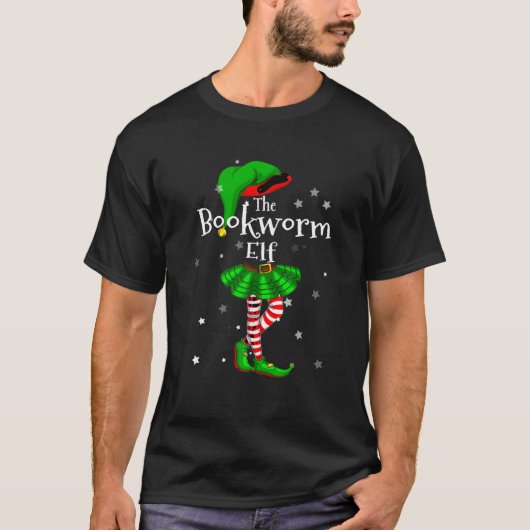 IM de boekenwurm Elf T Shirt bijpassende kerstkoei (Voorkant)