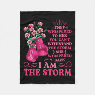 Im de Storm Boxing Warrior Pink Ribbon Women Brea Fleece Deken