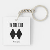 I'm Difficult Skiing Black Diamond Sleutelhanger (Achterkant)