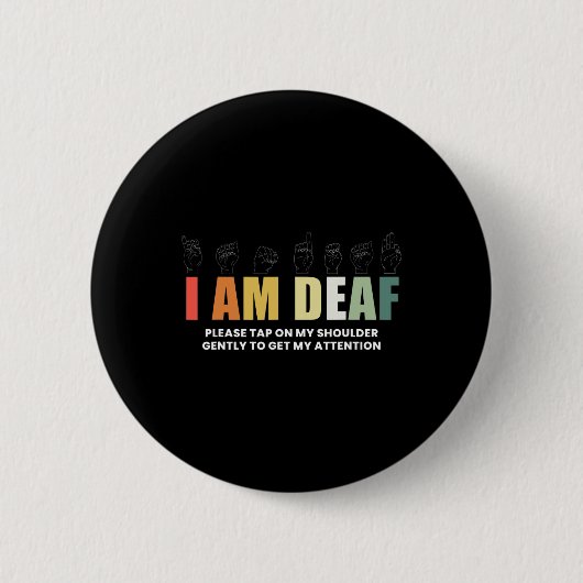 IM doofstomme gebarentaal doof bewustzijn Ronde Button 5,7 Cm (Voorkant)