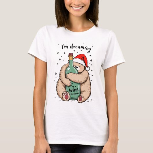 I'm Dreaming of a Wine Christmas  T-shirt (Voorkant)