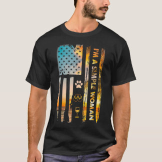 Im Een eenvoudige vrouw Camping Wijn Teenslippers T-shirt