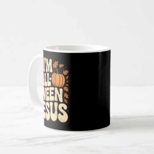 I'm Fall-o-ween Jesus Halloween Christian Groovy P Koffiemok (Voorkant links)