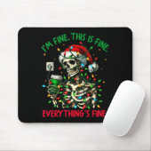 I'm Fine This Is Fine Everything Christmas Skeleto Muismat (Met muis)