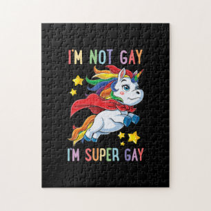 Im Gay Im Super Gay Pride LGBT Flag Unicorn Legpuzzel