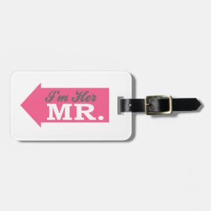 I'm Her Mr. (Hot Pink Arrow) Bagagelabel