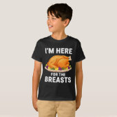 I'm Here For The Breasts, Funny Thanksgiving Turke T-shirt (Voorkant volledig)