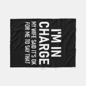 I'm In Charge, Funny, Jokes, Sarcastic Sayings  Fleece Deken (Voorkant (Horizontaal))