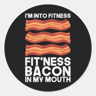 Im in fitness spek in mijn mond t Shirt bbq vlees Ronde Sticker