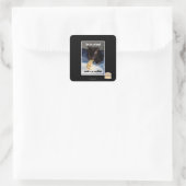 Im in ons bed vierkante sticker (Tas)