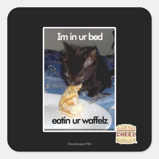 Im in ons bed vierkante sticker (Voorkant)