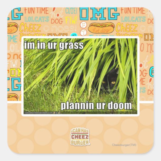 im in ons gras vierkante sticker (Voorkant)