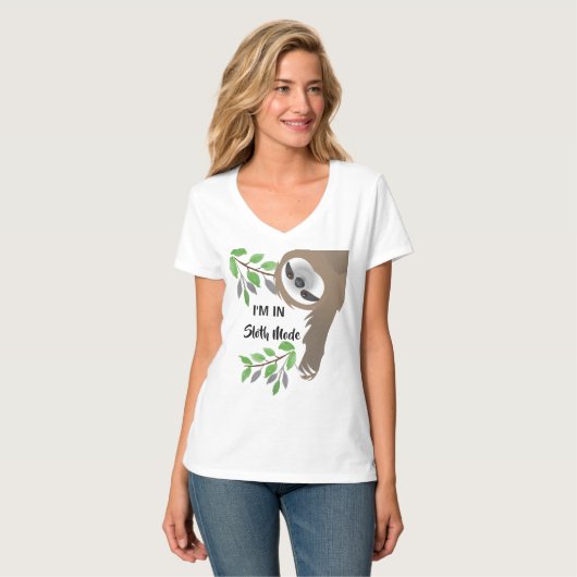I'm in Sloth Mode Hanging sloth in Branches T-shirt (Voorkant volledig)