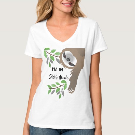 I'm in Sloth Mode Hanging sloth in Branches T-shirt (Voorkant)