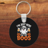 I'm Just Here For The Boos Funny Halloween Ghost Sleutelhanger (Voorkant)