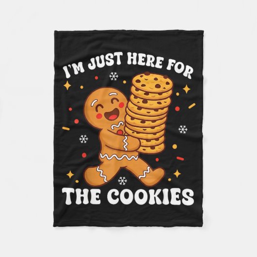 I'm Just Here For The Cookies Gingerbear  Fleece Deken (Voorkant)