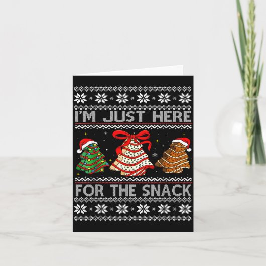 I'm Just Here For The Snack Christmas Cakes Debbie Kaart (Voorkant)
