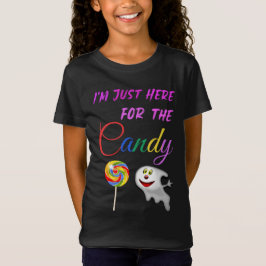 Im Just Here voor het Snoep - Rainbow Lollipop T-shirt
