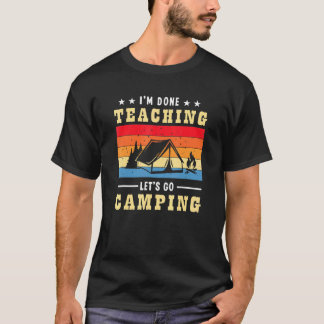 Im Klaar Lesgeven Laat Naar Camping Retro Camper T T-shirt
