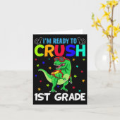 Im klaar om 1e graad T Rex Dinosaur terug te breng Kaart (Gele Bloem)