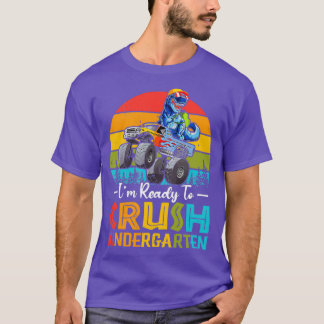 Im klaar om de kindergarten Retro Sunset Dinosa te T-shirt