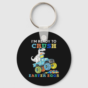 Im klaar om paaseienmonster te spuiten T rex Sleutelhanger