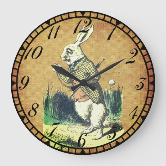 I'm Late White Rabbit Alice in Wonderland Grote Klok (Voorkant)