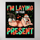 I'm Laying On Your Present Christmas Santa Retro X Poster (Voorkant)