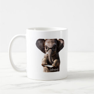 I'm listening elephant mug