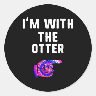 IM met otter das kleurstof halloween bijpassend pa Ronde Sticker