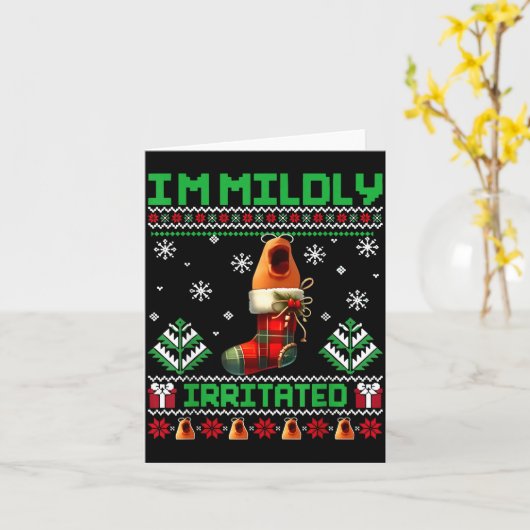 I'm Mildly Irritated Marcus The Worm Christmas Fun Kaart (Gele Bloem)