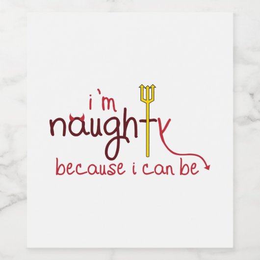 Im Naughty Wijn Etiket (Enkel label)