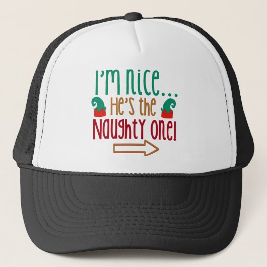 Im Nice Hes Naughty Elf Casquette (Devant)