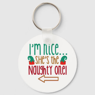 Im Nice Shes Naughty Elf Pet Sleutelhanger