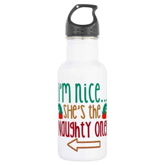 Im Nice Shes Naughty Elf Pet Waterfles (Voorkant)